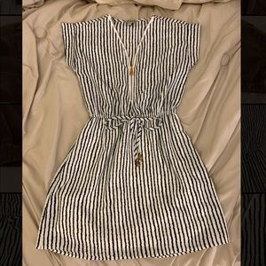 Black and white striped dress
